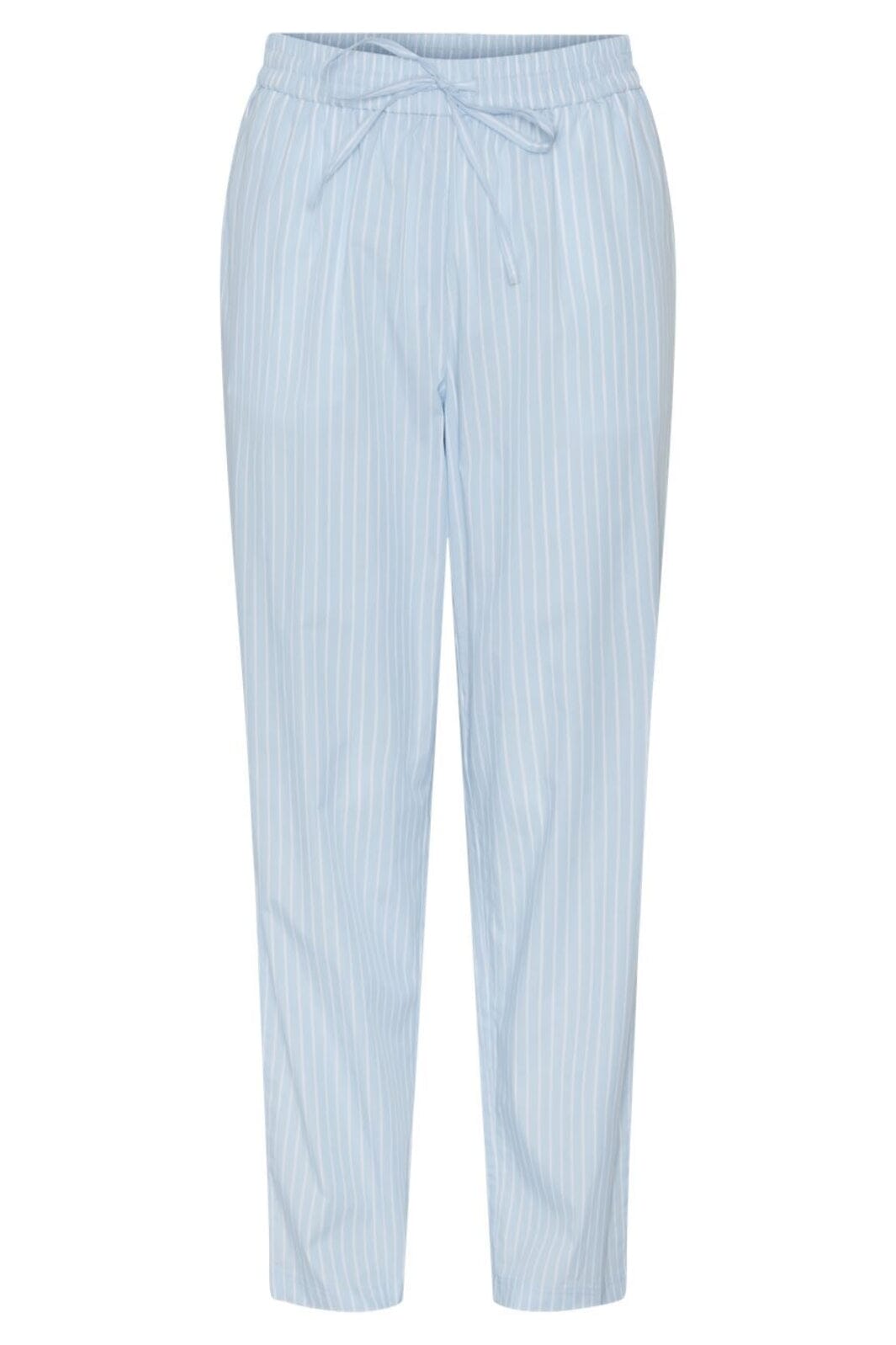 Forudbestilling - Pieces - Pcpenny Ankle Pants Pwp Mm - 4515442 Airy Blue Bright White Bukser 
