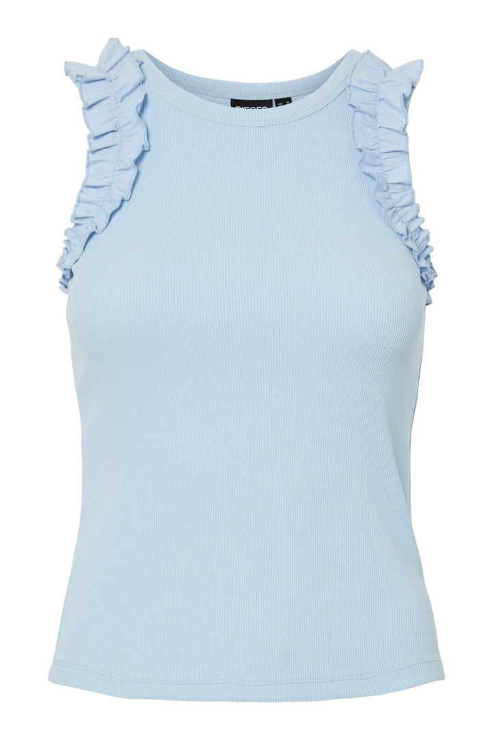 Pieces - Pctubana Frill Tank Top Pp - 4935395 Cashmere Blue