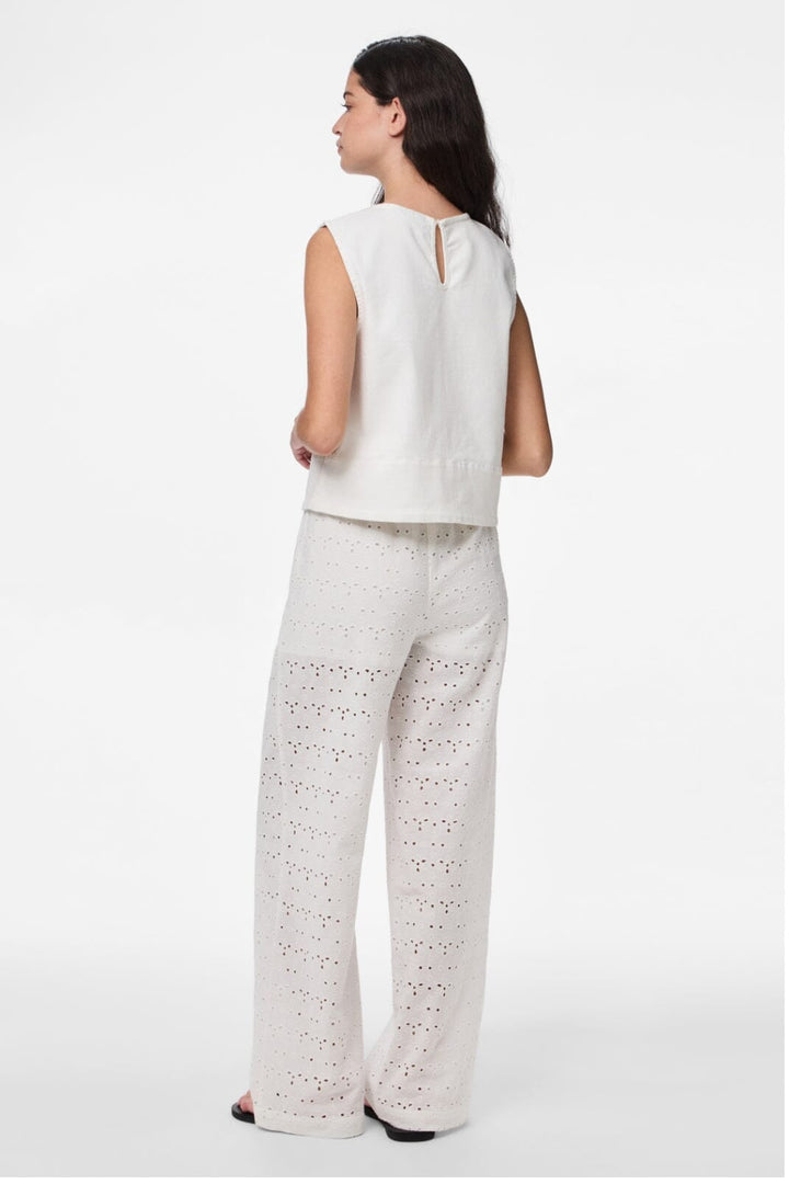 Pieces - Pctyla Wide Pants Pp - 4935355 Cloud Cream