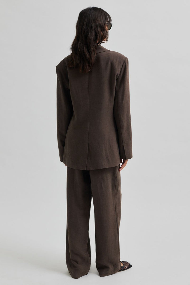 Forudbestilling - Second Female - Lino New Fit Blazer 59725 - Chocolate Brown Blazere 