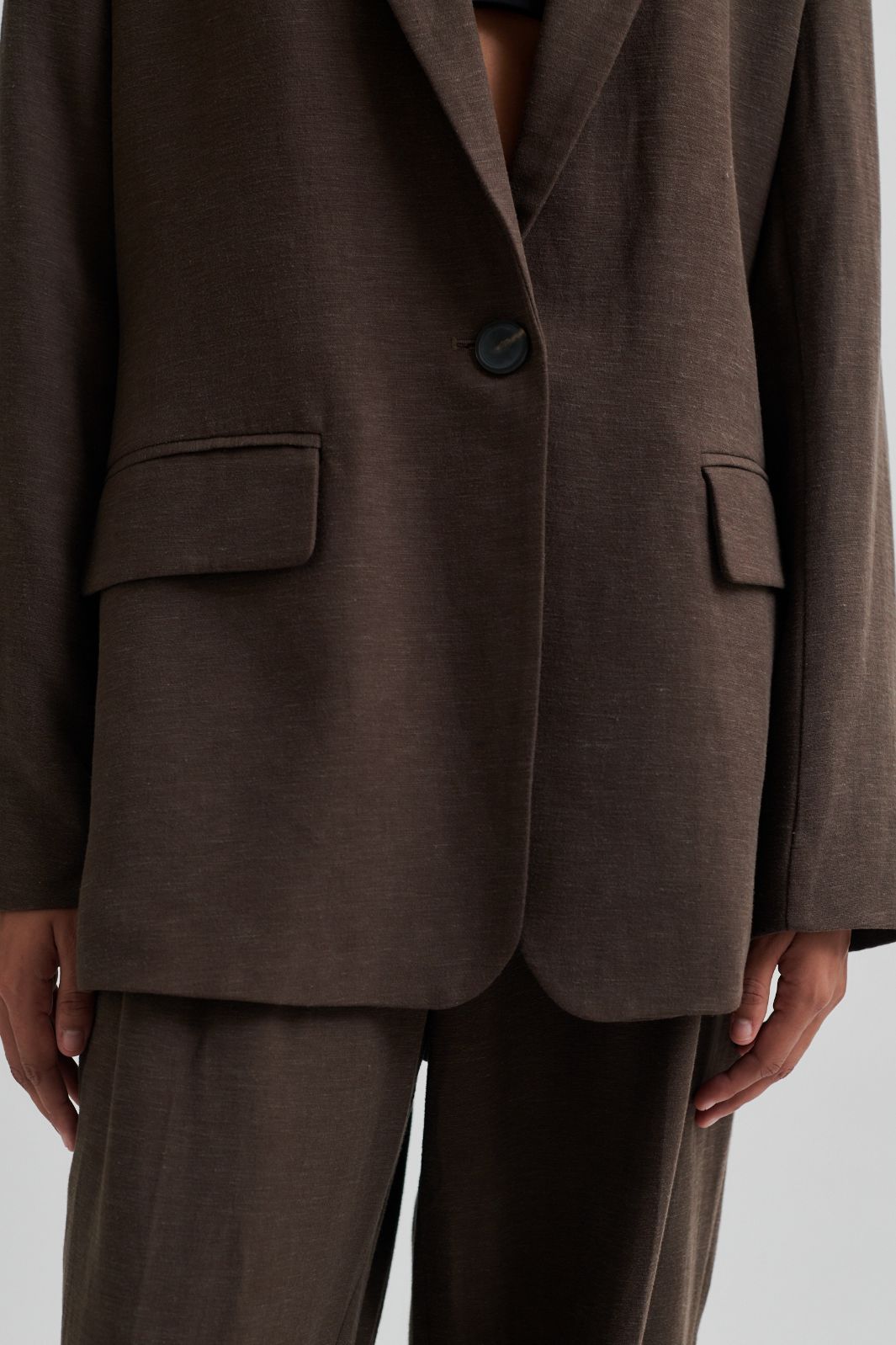 Forudbestilling - Second Female - Lino New Fit Blazer 59725 - Chocolate Brown Blazere 