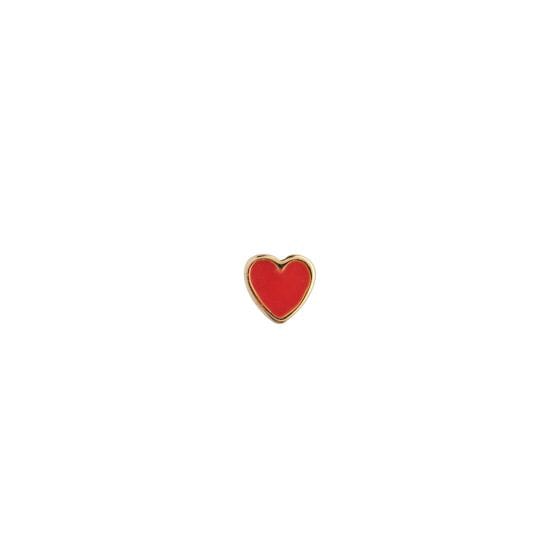 Forudbestilling - Stine A - Petit Love Heart Red Coral Enamel Gold - 1181-02-Red Coral Øreringe 