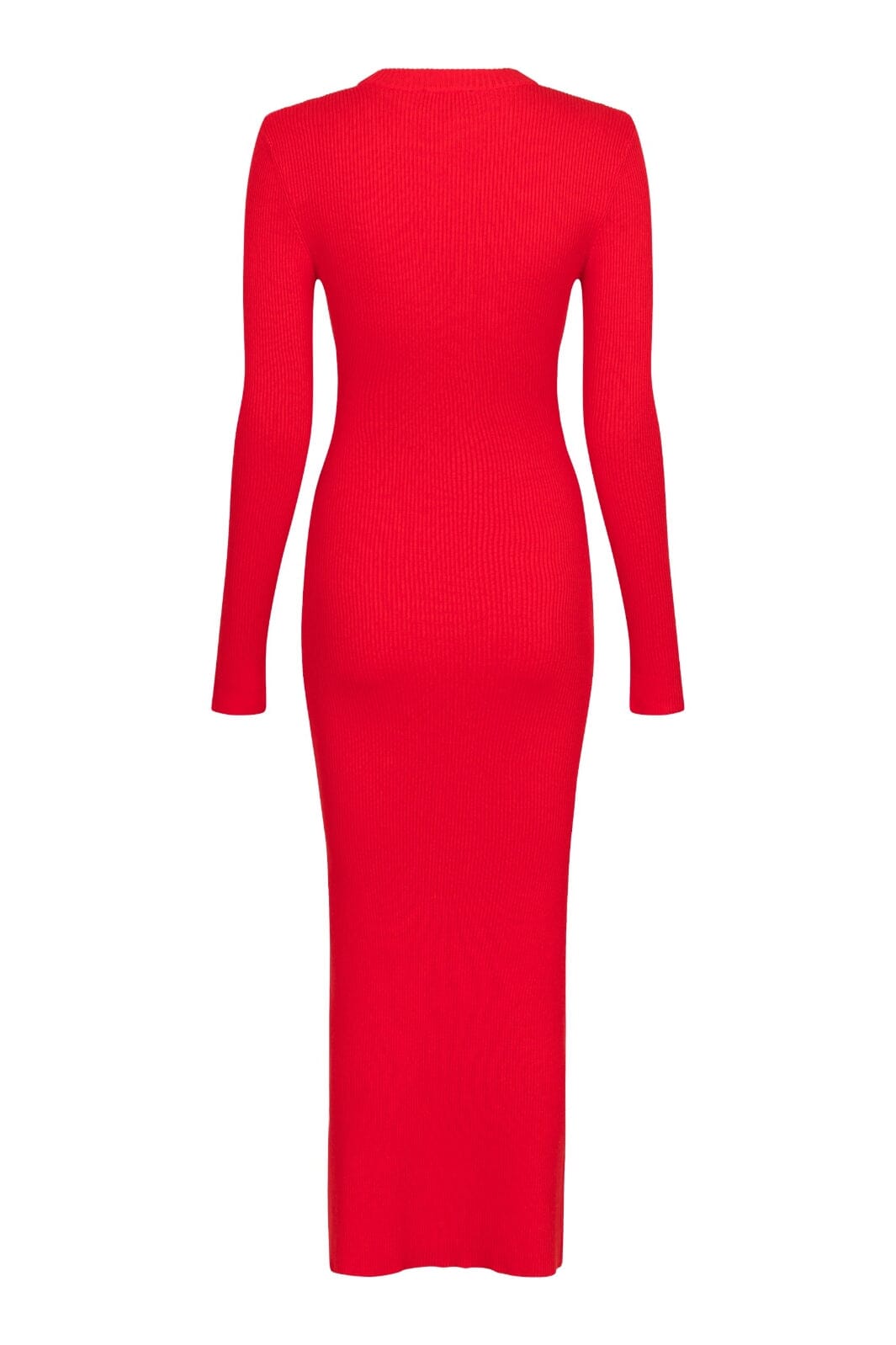 Forudbestilling - Valentin Studio - Gold Button Knit Long Dress - Red Kjoler 