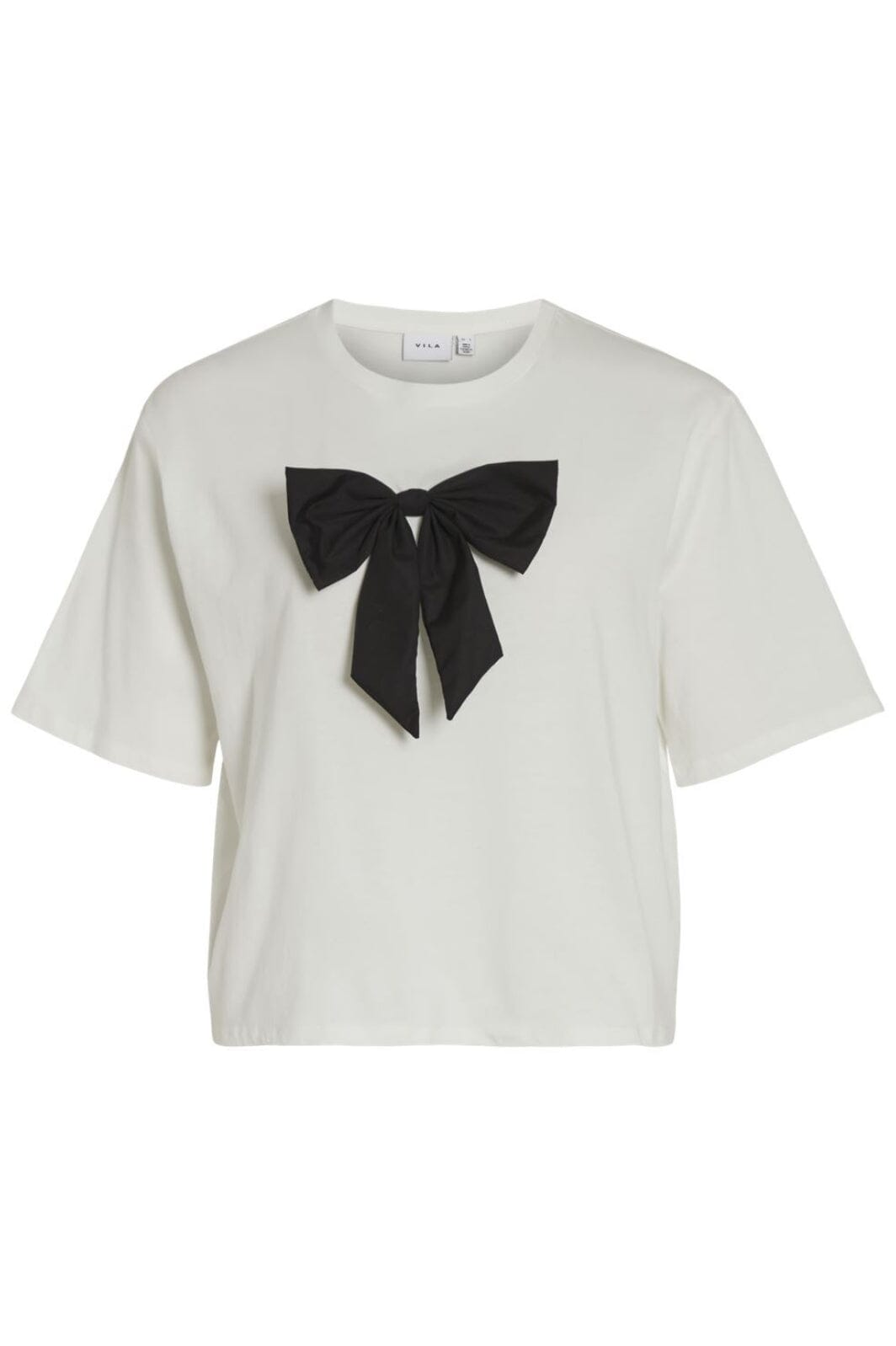 Forudbestilling - Vila - Vinaddi S/S T-Shirt - 4634699 Snow White Bow T-shirts 
