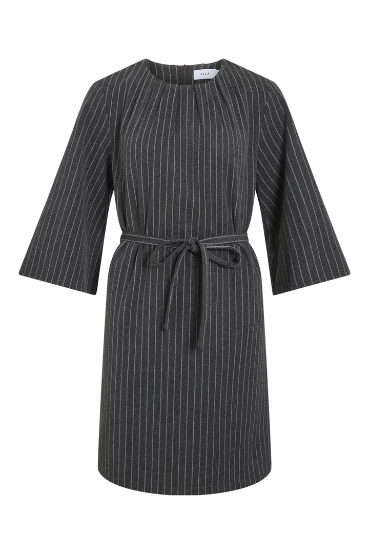 Vila - Vinicca 3/4 Dress - 4891341 Dark Grey Melange