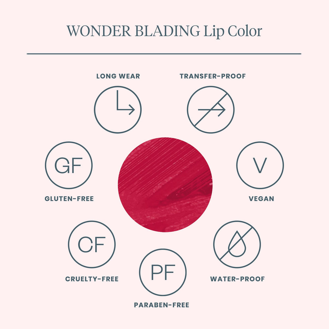 Forudbestilling - Wonderskin - Wonder Blading Lip Stain Kit FIRST KISS - First Kiss (Cranberry) Læbestift 