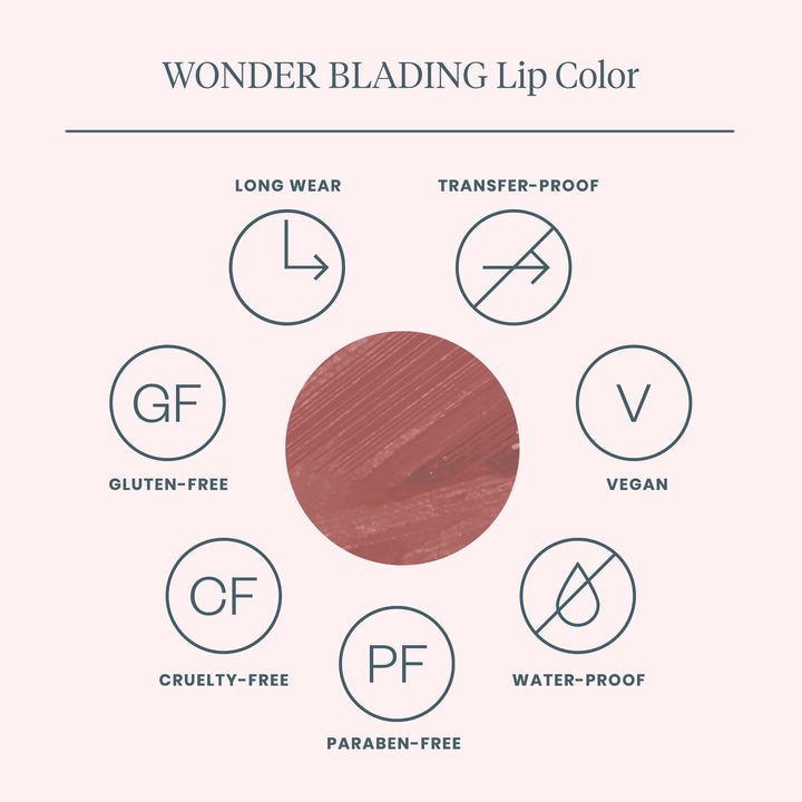 Forudbestilling - Wonderskin - Wonder Blading Lip Stain Kit LOVELY - Lovely (Chestnut Brown) Læbestift 