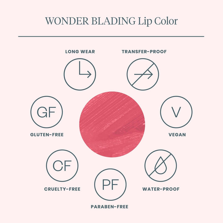 Forudbestilling - Wonderskin - Wonder Blading Lip Stain Kit ROMANCE - Romance (Cool Rose) Læbestift 