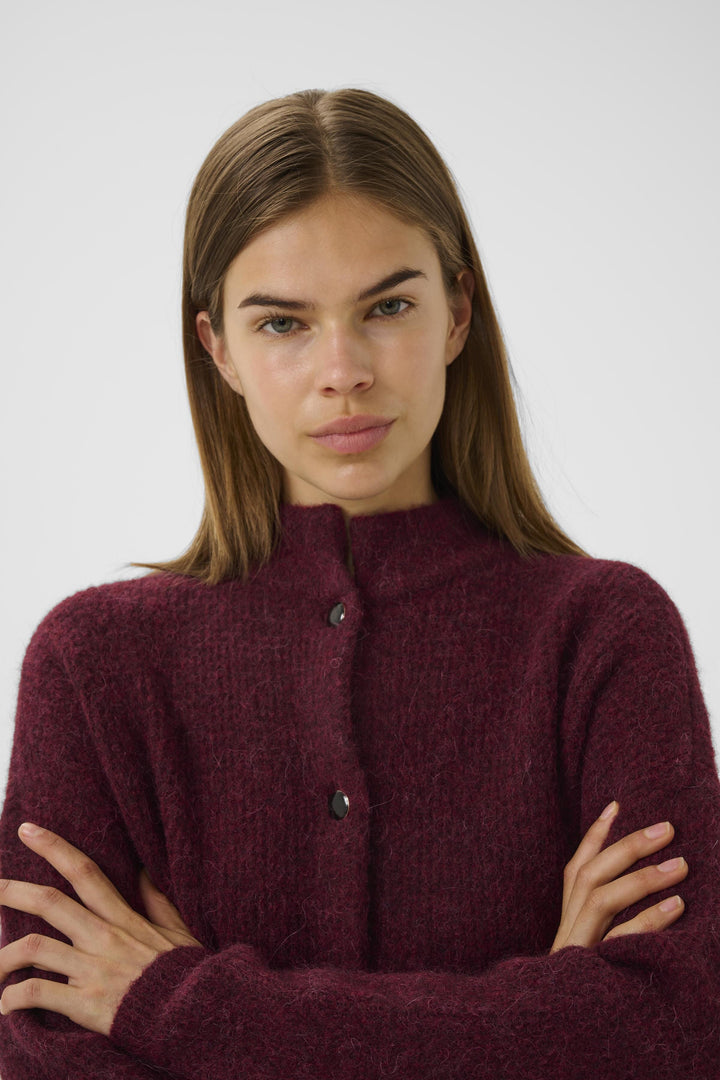 Gestuz - Alphagz Short Cardigan 10906463 - 107340 - Blood Red Mélange Cardigans 