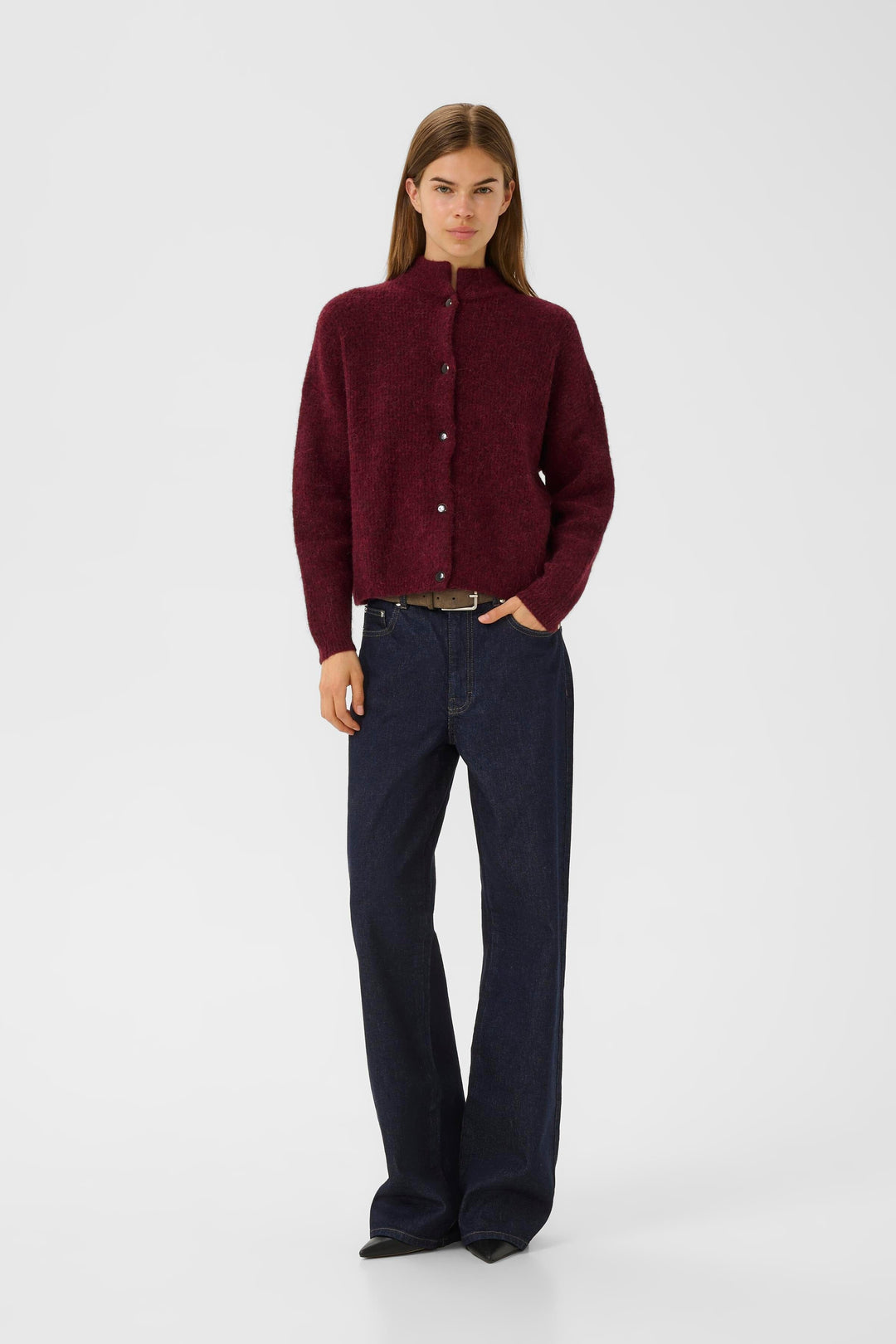 Gestuz - Alphagz Short Cardigan 10906463 - 107340 - Blood Red Mélange Cardigans 