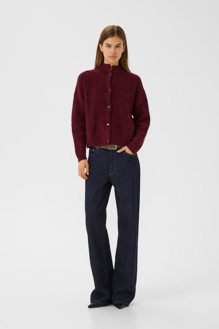 Gestuz - Alphagz Short Cardigan 10906463 - 107340 - Blood Red Mélange Cardigans 