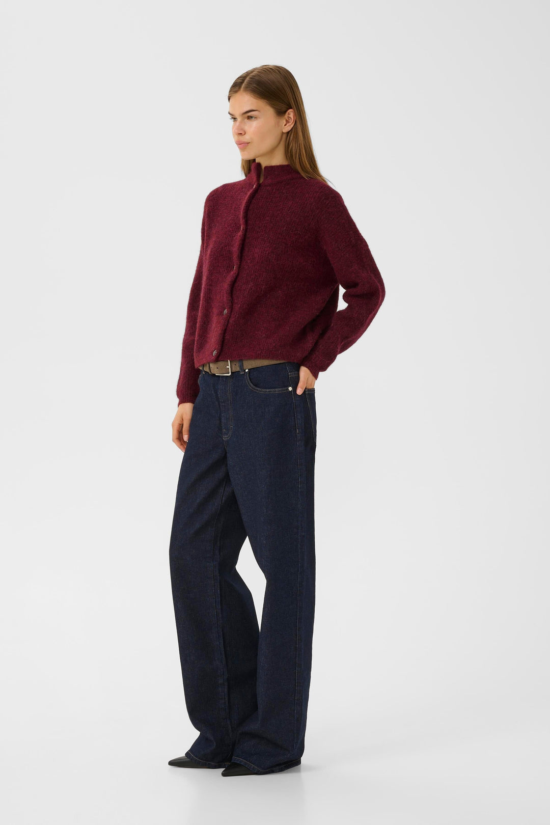 Gestuz - Alphagz Short Cardigan 10906463 - 107340 - Blood Red Mélange Cardigans 