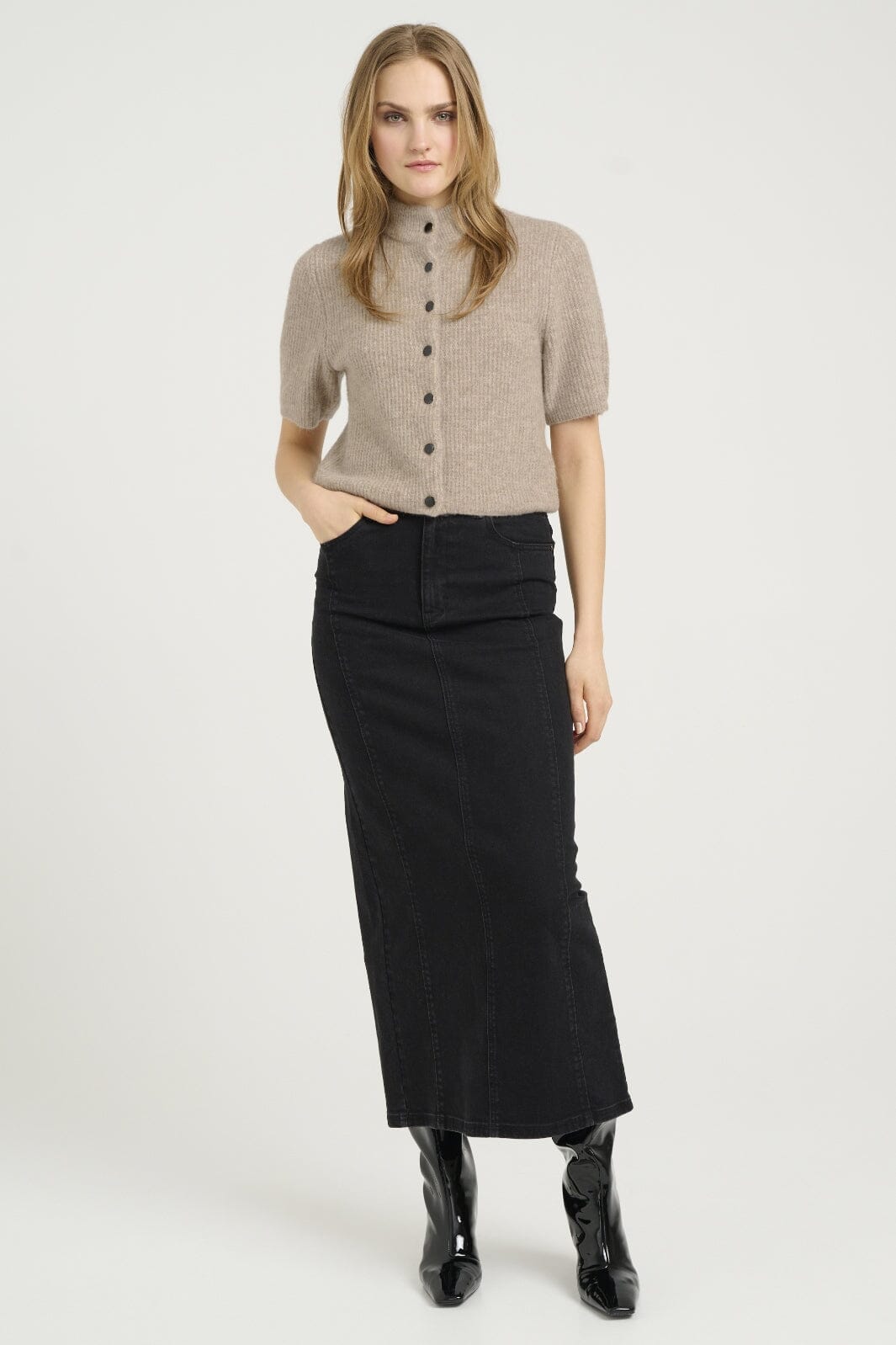 Gestuz - Alphagz Ss Short Cardigan - 1512141 Warm Sand Melange