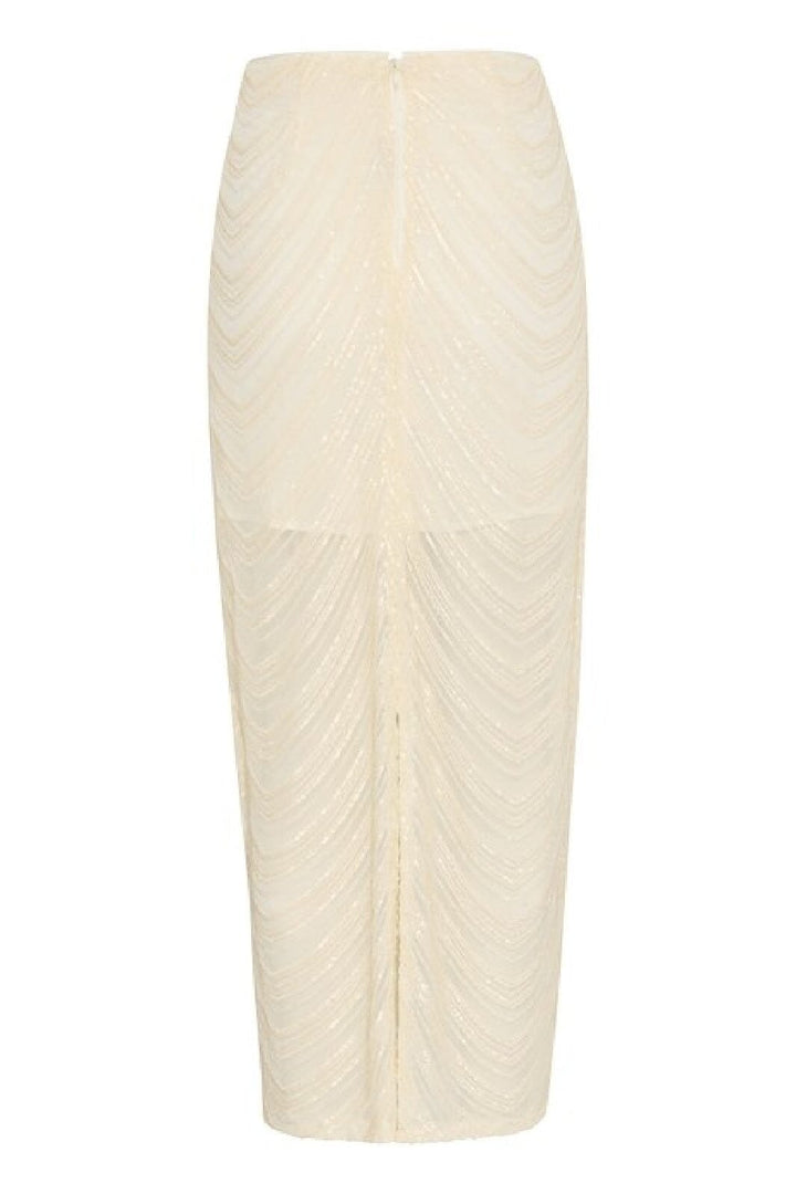 Gestuz - Gliragz Long Skirt - 107274 Butter Yellow Sequins