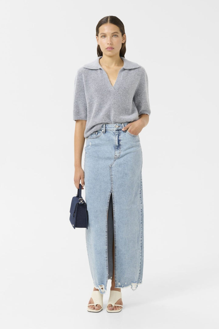 Gestuz - Gzalpha Ss Polo Pullover 10910035 - 1442061 - Pearl Blue Melange