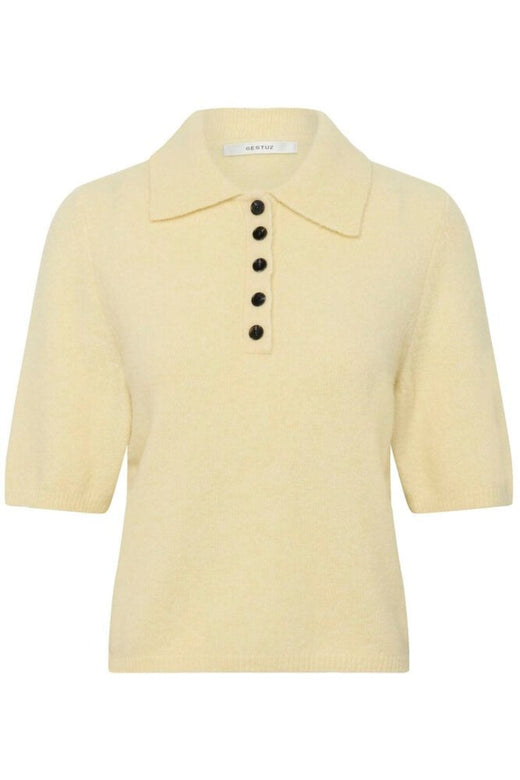 Gestuz - Gzalpha Ss Polo Pullover 10910852 - 109240 - Frozen Dew Mélange Strikbluser 