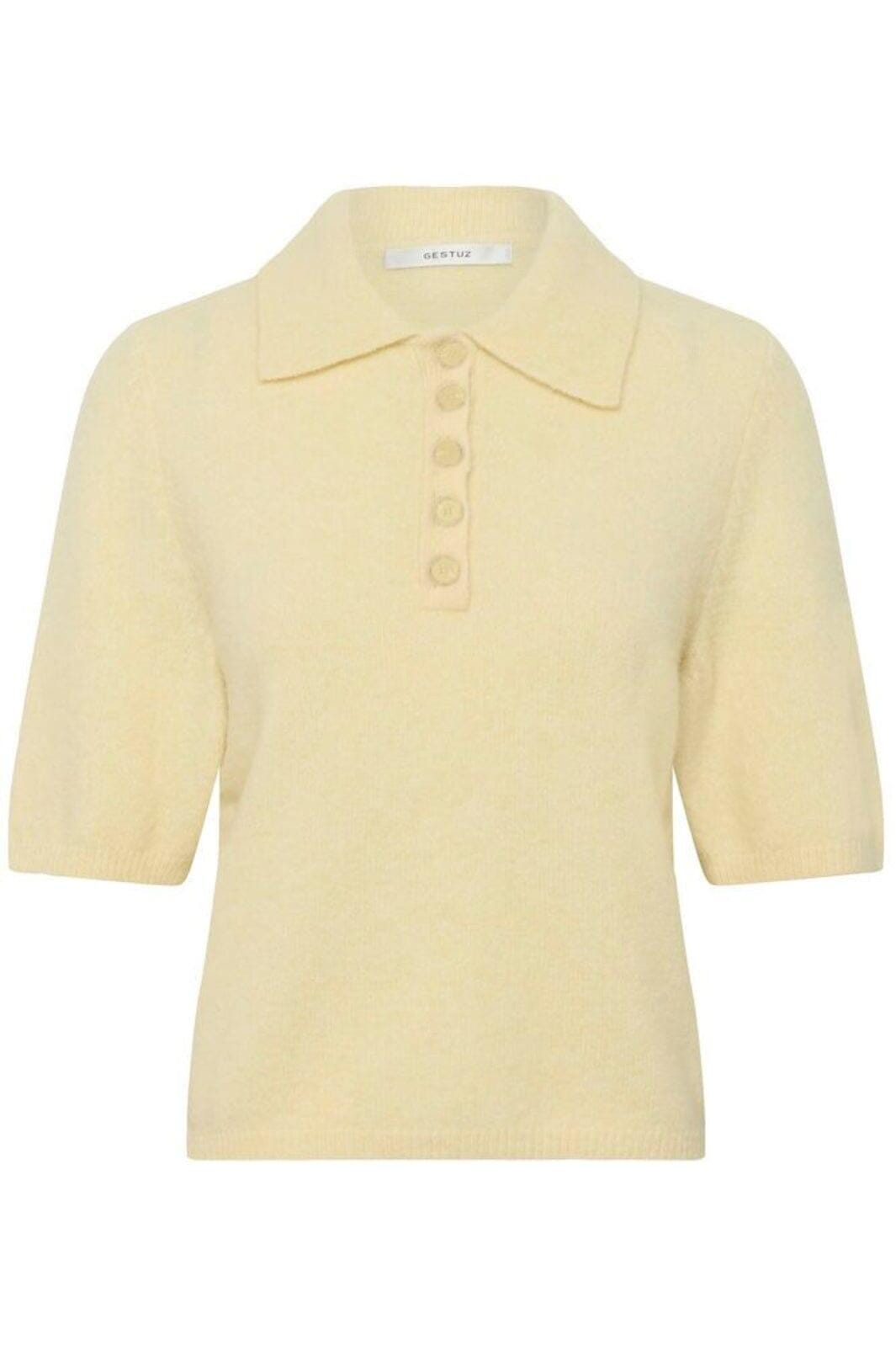 Gestuz - Gzalpha Ss Polo Pullover 10910852 - 109240 - Frozen Dew Mélange Strikbluser 