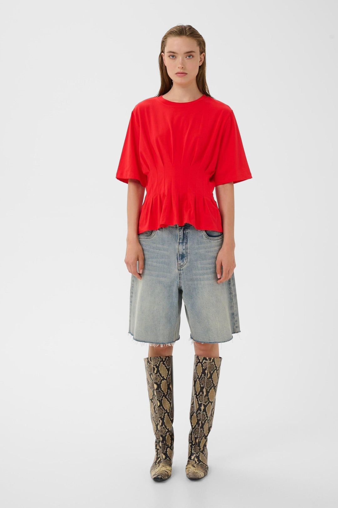 Gestuz - Gzinez Tee 10910147 - 181660 - Tomato Bluser 