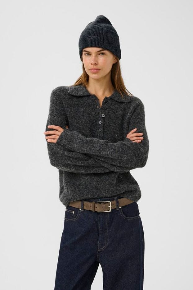 Gestuz - Gzkari Beanie 10910460 - 106286 - Charcoal Melange Huer 