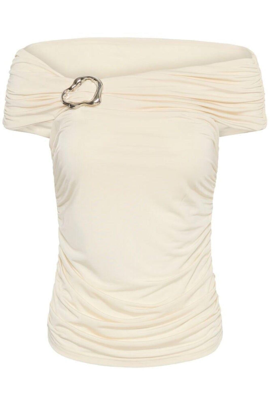 Gestuz - Gzlaily Off Shoulder Top 10911093 - 110103 - Egret Bluser 