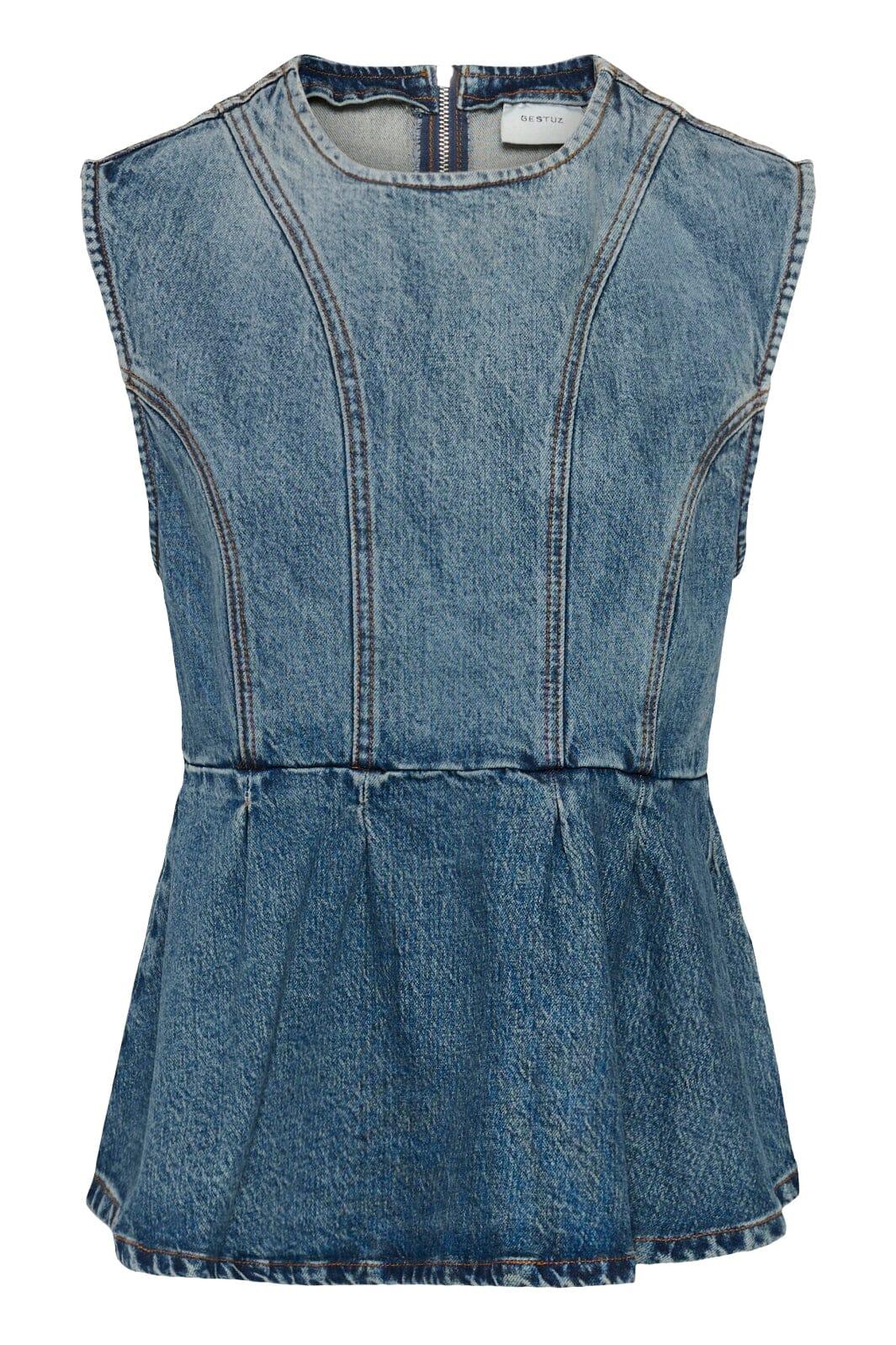 Gestuz - Gzmelu Sl Top 10911346 - 109598 - Classic Mid Blue Wash Toppe 