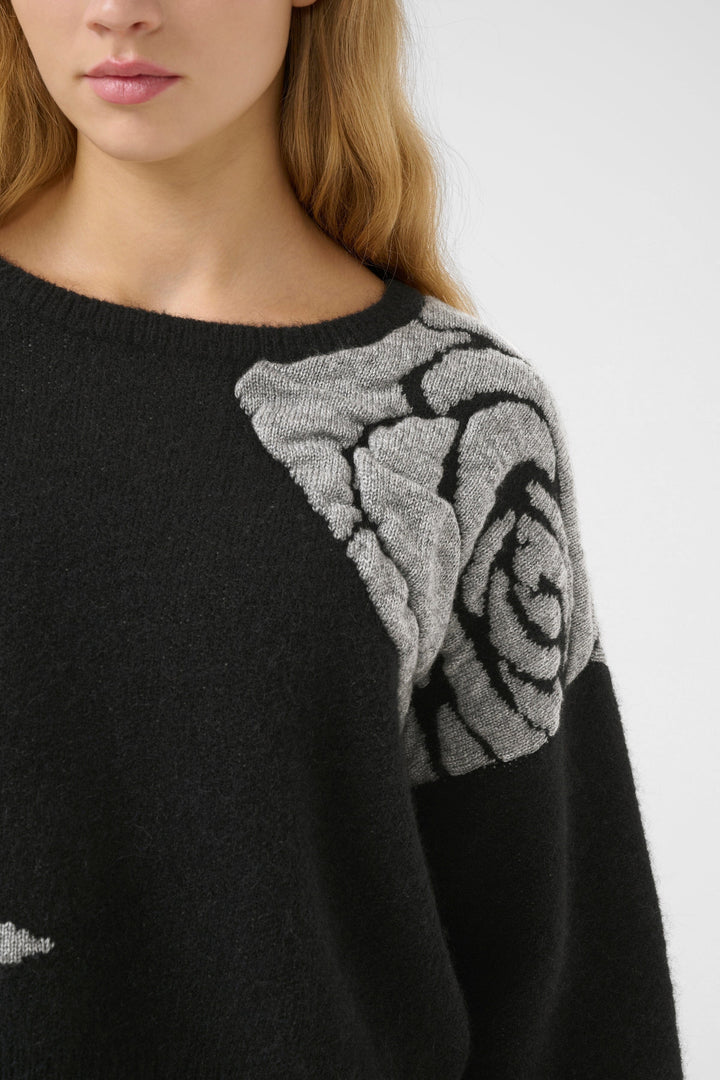 Gestuz - Gzrosaly Pullover 10910594 - 100017 - Black Strikbluser 