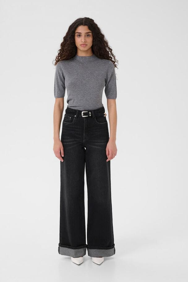 Gestuz - Gzsara Wide Jeans 10910809 - 100617 - Washed Dark Black Jeans 