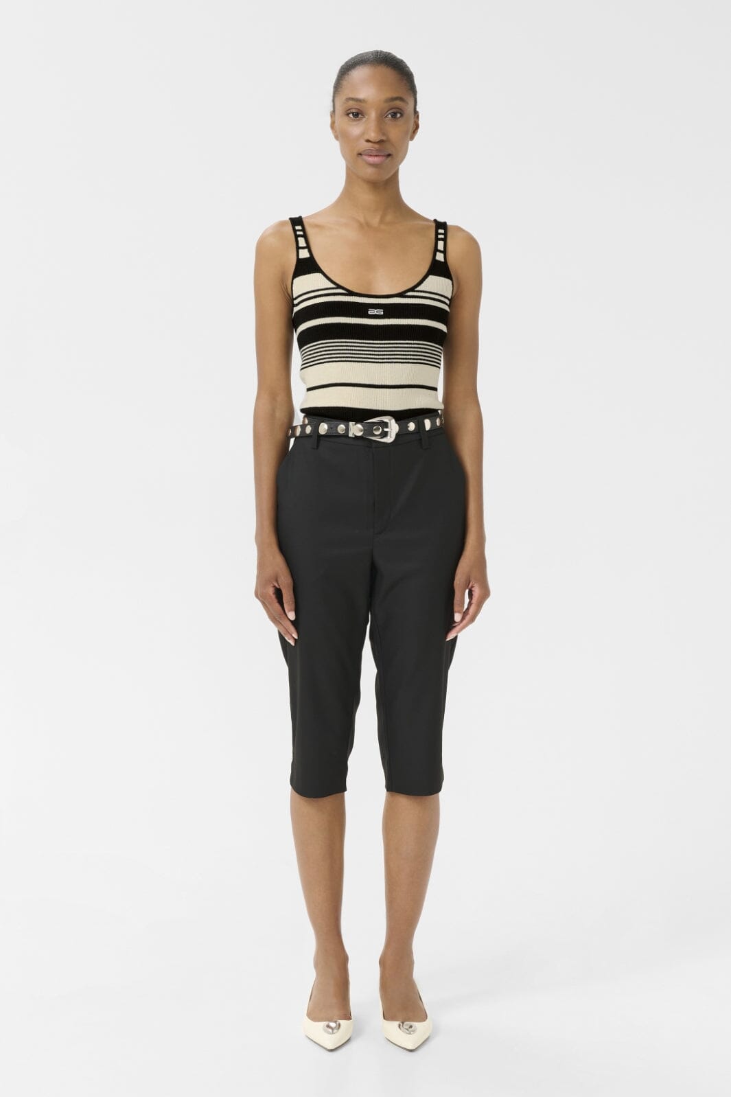 Gestuz - Gzstela Top 10910343 - 107874 - Black/Birch Striped Toppe 
