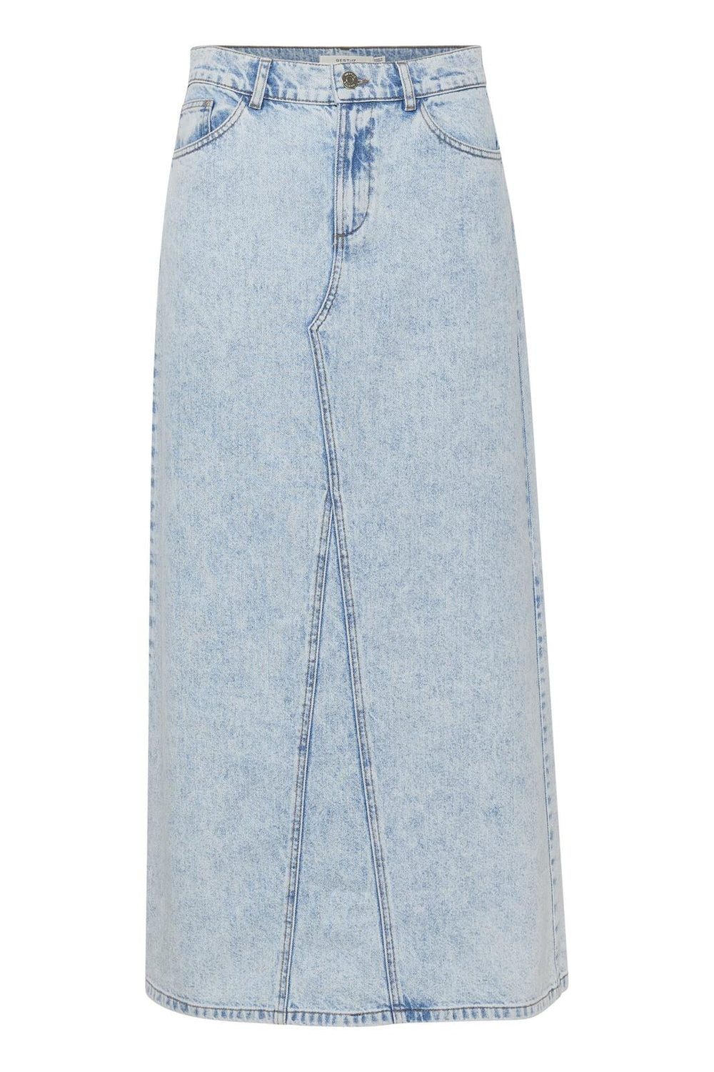 Gestuz - MilyGZ HW long skirt - Mid blue washed