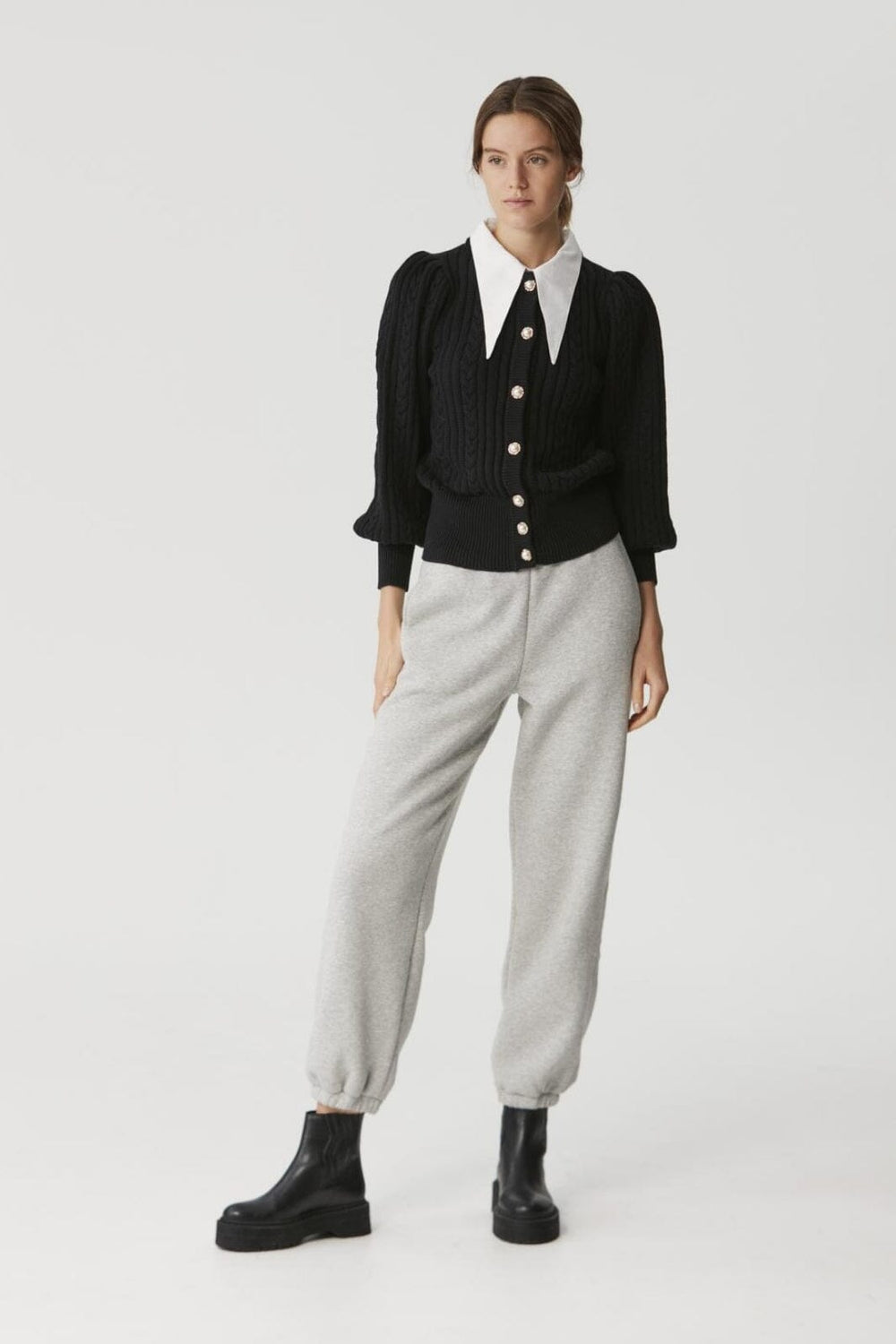 Gestuz - RawanGZ collar cardigan - Black Cardigans 