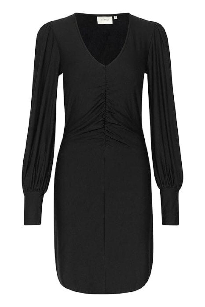 Gestuz - RifaGZ v-neck short dress - Black Kjoler 