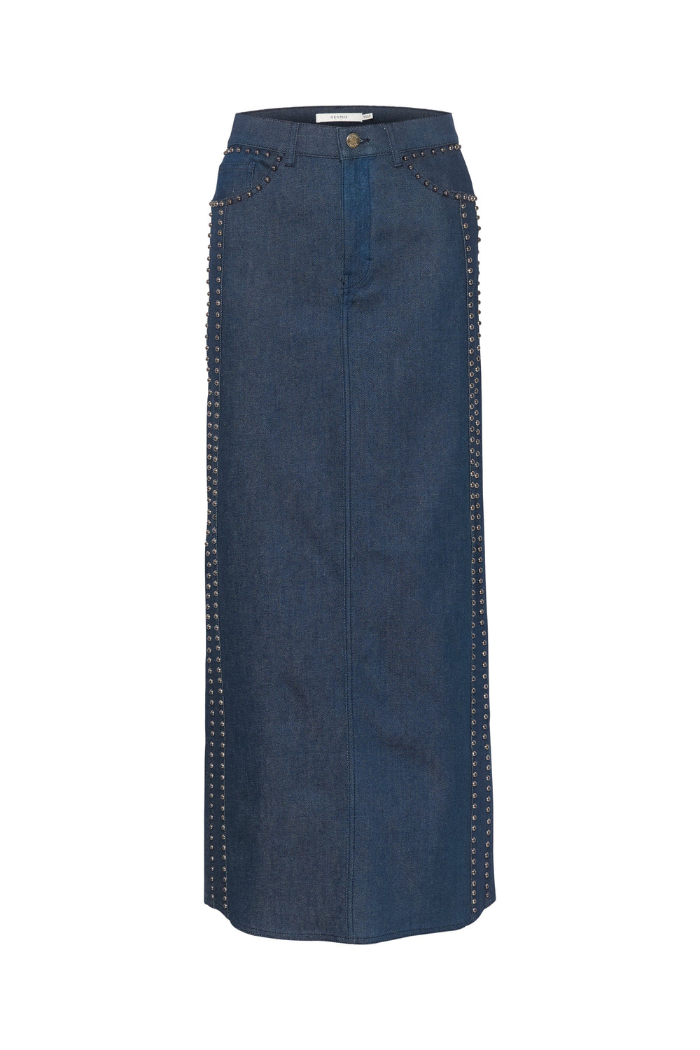 Gestuz - RockieGZ HW long skirt - Dark blue Unwashed Nederdele 