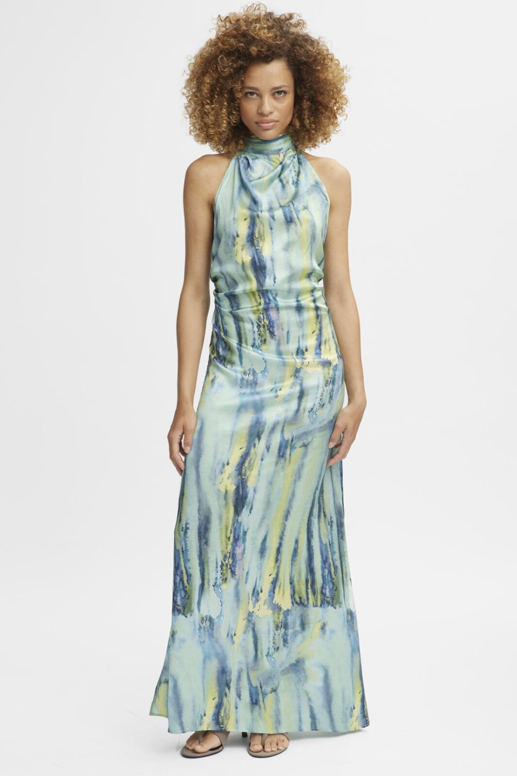 Gestuz - WaleryGZ P maxi dress - Green Aqua Art Kjoler 