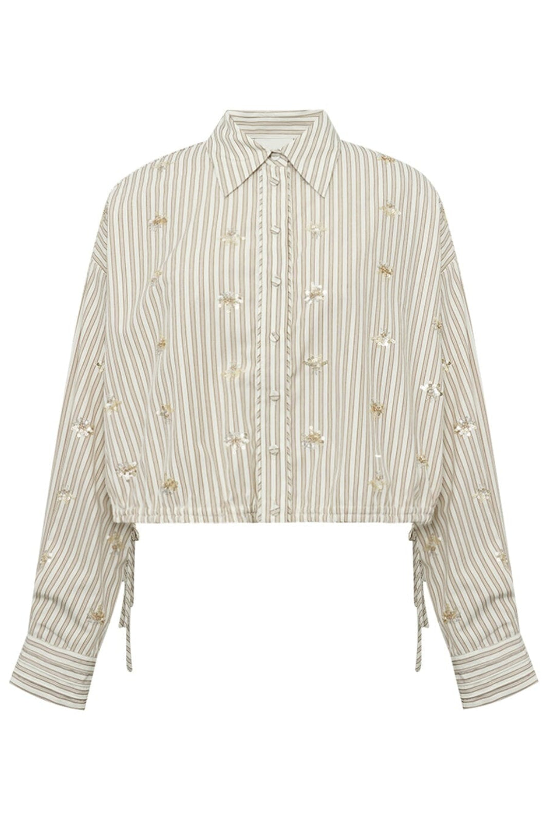 Gossia - Gemmago Shirt G3147 - Creme Brown Stripes