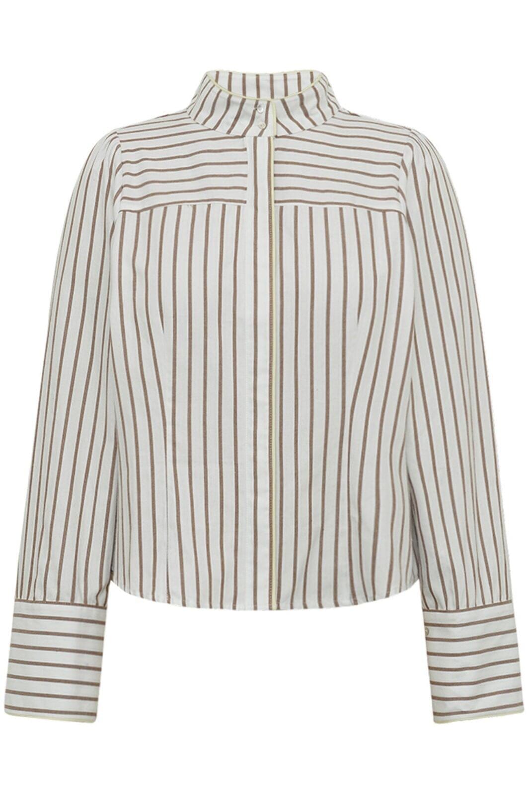Gossia - Nicogo Shirt G2851 - Off-White/Brown Stripes Skjorter 