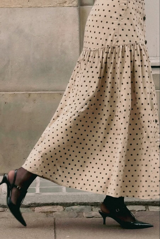 Gossia - Siljasgo Skirt G3009 - Sand Black Dots Nederdele 