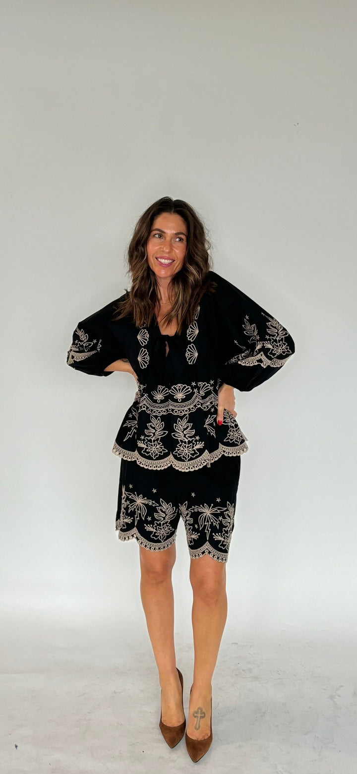Gossia - Sofjago Blouse G2458 - Black/Sand Bluser 