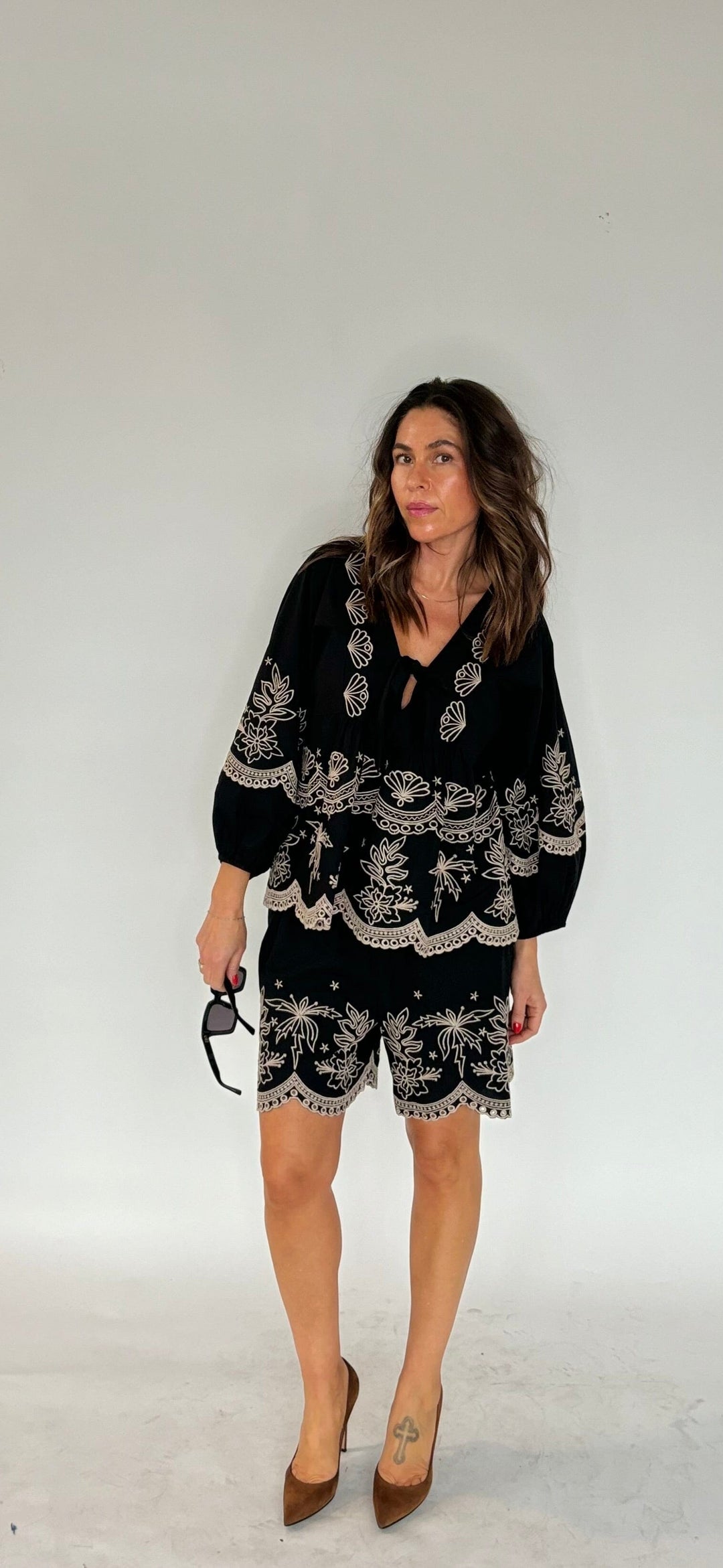 Gossia - Sofjago Blouse G2458 - Black/Sand Bluser 