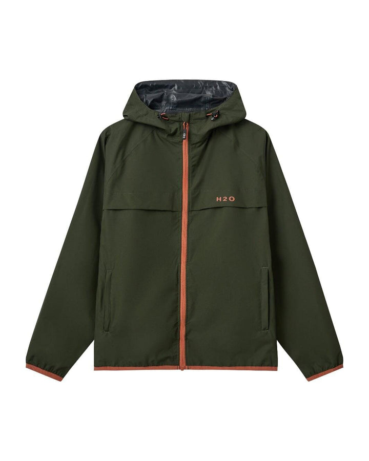 H2O - H2Rømø Festival Lw Rain Jacket Packable 100980-2 - 7022 - Army/Autumn Leaf Regntøj 