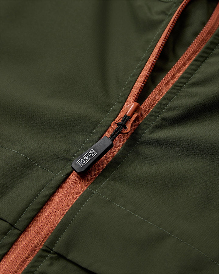 H2O - H2Rømø Festival Lw Rain Jacket Packable 100980-2 - 7022 - Army/Autumn Leaf Regntøj 