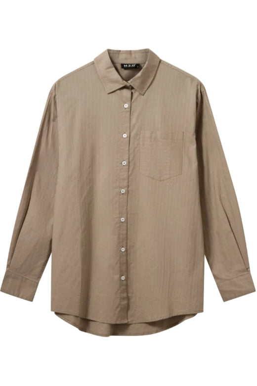 H2O - Rønne Essential Pajamas Shirt L/S 101018-1 - 3547 - Latte Skjorter 