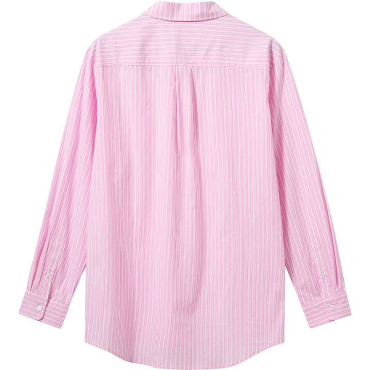 H2O - Rønne Essential Pajamas Shirt L/S 101018-1 - 7093 - Pink/White Skjorter 