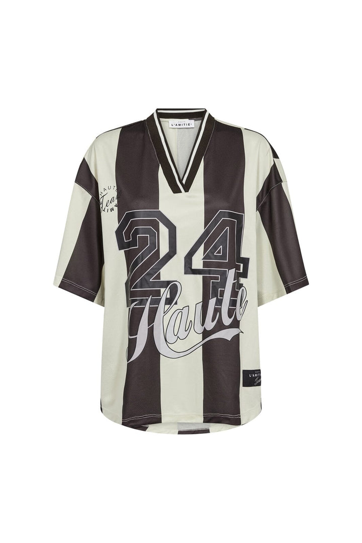Haute L'Amitié - 24 Ss Stripe Liga Tee HL10533 - Mocca Stripe