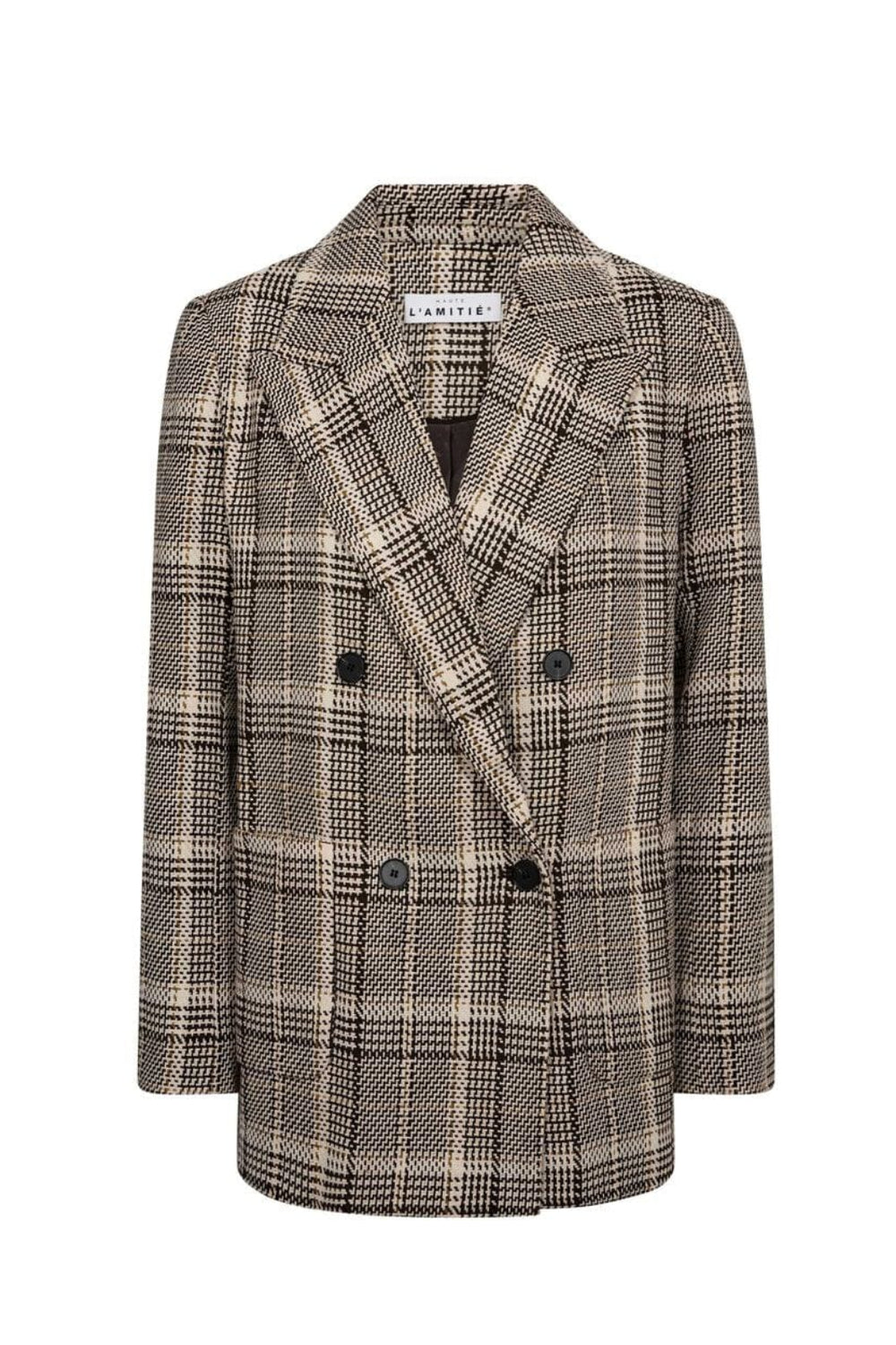 Haute L'Amitié - Blanket Check Blazer HL10270 - Mocca