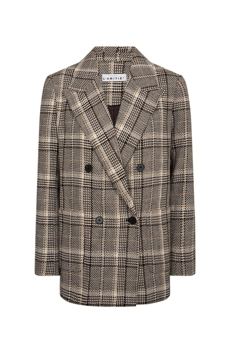 Haute L'Amitié - Blanket Check Blazer HL10270 - Mocca