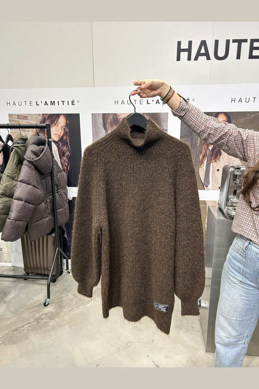 Haute L'Amitié - Darcia Rib Collar Knit HL10662 - Mocca