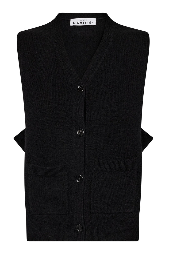 Haute L'Amitié - Duke Cut Vest Hl10972 - Black Strikbluser 