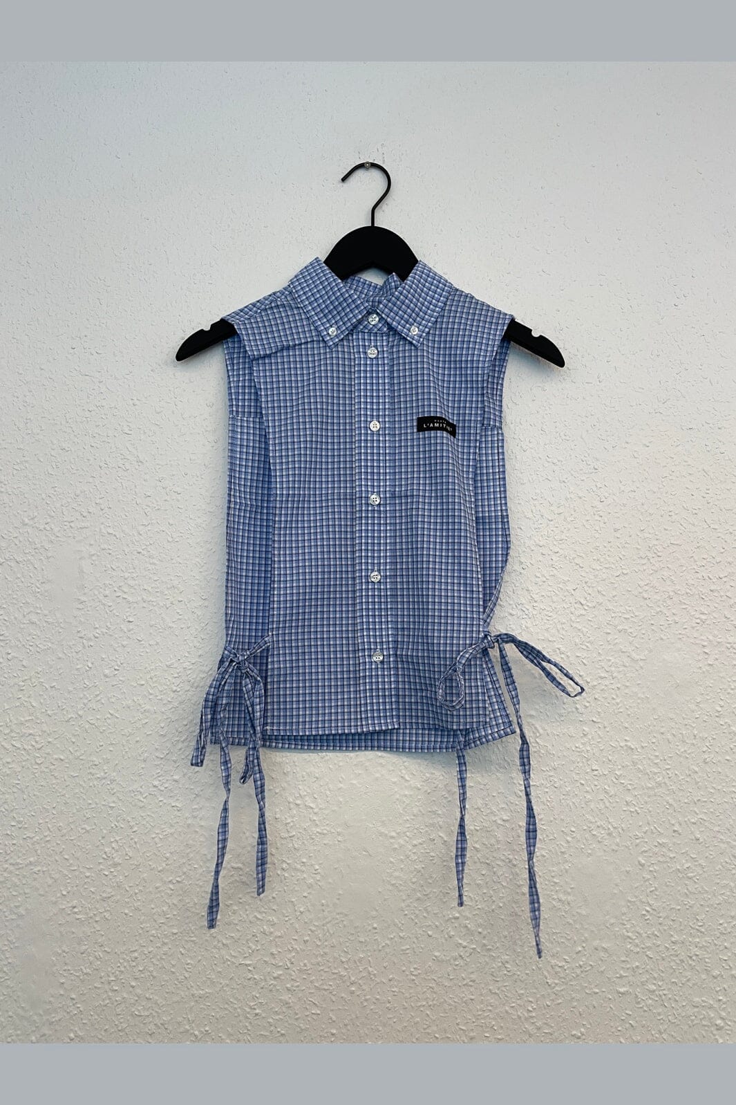 Haute L'Amitié - Front Lap Blue Check Shirt HL11083 - Pale Blue