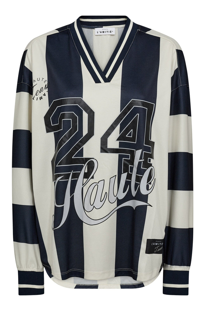 Haute L'Amitié - Haute 24 Stripe Blouse HL10419 - Navy/ Pearl Bluser 