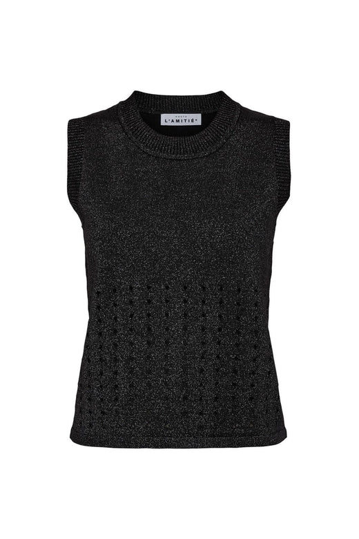 Haute L'Amitié - Hole Lurex Knit Top HL10397 - Black